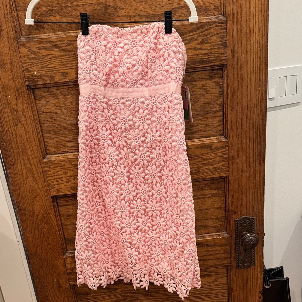 Lilly Pulitzer Pink Floral Strapless Dress